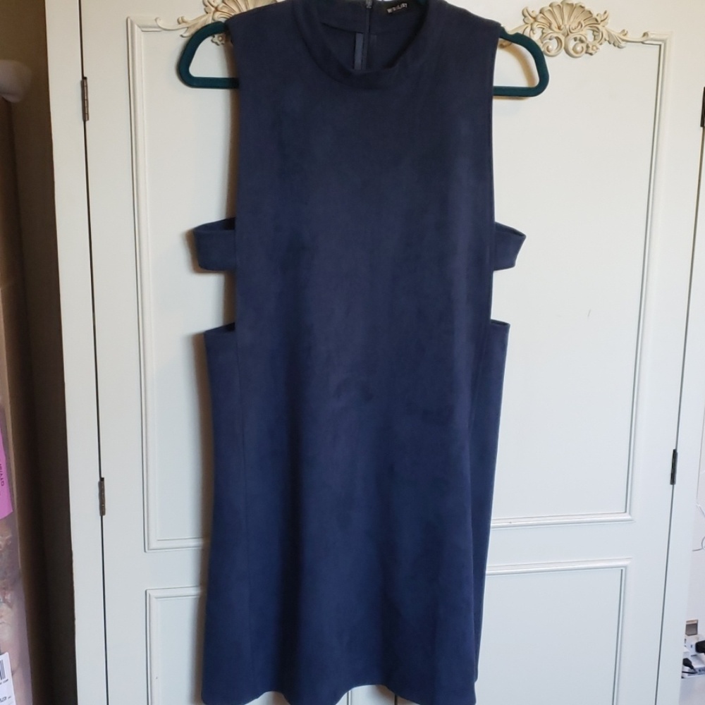 New!! Wishlist Faux Suede Navy Mini Dress in Large